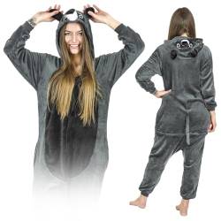 ZOLTA Jumpsuit Onesie für Damen und Herren - Sanft Kuschelig Unisex Pyjama - Warme Schlafanzug - Karneval Kostüm Damen oder Herren - Kostüm Tiermotiv von ZOLTA