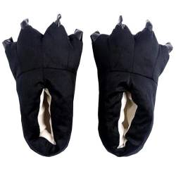 ZOLTA Plüsch Hausschuhe für Damen - Pantoffelnmit Tiere - Flauschige kuschel Slippers - Karneval - Lustige warme Puschen für Winter - Schwarz - 35-40 von ZOLTA