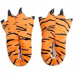 ZOLTA Plüsch Hausschuhe für Damen - Pantoffelnmit Tiere - Flauschige kuschel Slippers - Karneval - Lustige warme Puschen für Winter - Tiger - 35-40 von ZOLTA