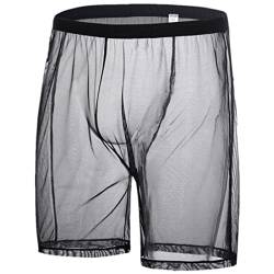 ZONBAILON Durchsichtige Herren-Shorts, Boxershorts, Unterwäsche, Lounge, transparent, ungefüttert, 1 x Schwarz (durchsichtig), X-Large von ZONBAILON