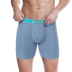 ZONBAILON Herren-Boxershorts, offener Hosenschlitz, atmungsaktive Unterwäsche, 1 Packung, Grau-Blau, X-Large von ZONBAILON