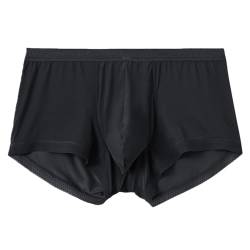 ZONBAILON Ice Silk Herren Boxershorts, Unterwäsche, cool und atmungsaktiv, durchsichtig, kein Hochrutschen, Stretch-Unterhose, 1 Packung: Schwarz, Medium von ZONBAILON