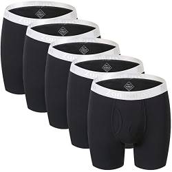 Zonbailon Herren Unterwäsche Boxershorts Pack Athletic Breathable Bamboo Big and Tall Cooling Unterwäsche Trunks M L XL XXL 3XL, 5 x Schwarz – 02, XXL Groß Hoch von ZONBAILON