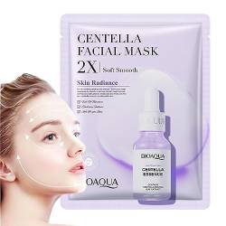 Feuchtigkeitsspendende Gesichtstücher | Natürliche Gesichtsmaske mit Centella Asiatica, Hautpflegeblatt, Gesichtspflege für Frauen, Hautpflege für Frauen Zonewd von ZONEWD