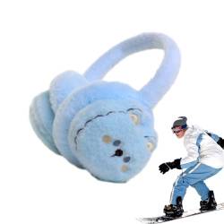 Fuzzy Ohrenschützer | Verstellbare Ohrenschützer mit Cartoon-Tier für kaltes Wetter – pelzige Ohrenschützer für Kinder ab 6 Jahren, Winter-Ohrenschützer, Outdoor-Ohrwärmer für Frauen und Mädchen von ZONEWD