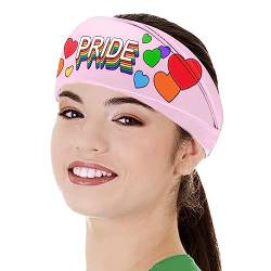 Rainbow Pride Accessoires Haare | Regenbogen-Stirnband mit Alphabet-Aufdruck, Pride-Haarschmuck,Pride-Festival-Zubehör, breites Kopfband, Pride-Verkleidungszubehör für Fotografie, Auftritte Zonewd von ZONEWD