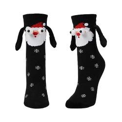Socken halten sich an den Händen,Saugen Weihnachten Freundschaft Hand in Hand Socken 3D | Lustige Weihnachtssocken, magnetische Handhaltesocken, atmungsaktiv, Geschenksocken Zonewd von ZONEWD
