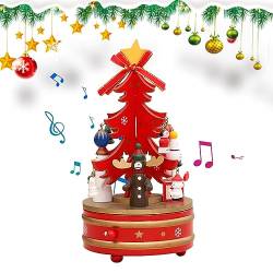 Weihnachts-Spieluhren | Weihnachtsthema Holz-Tischdekoration mit Musik,Weihnachtsschmuck, Spieluhr, pädagogische und musikalische Figur, Aufziehmechanismus für Kinder Zonewd von ZONEWD