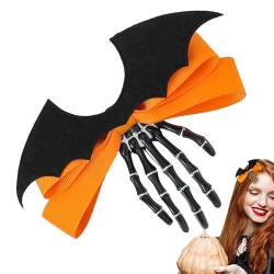 ZONEWD Haarnadel mit Totenkopf-Schleife | Skelett-Handklammern für Halloween | Halloween-Gothic-Haarschmuck, Geschenke für Mädchen, Frauen, Kinder von ZONEWD