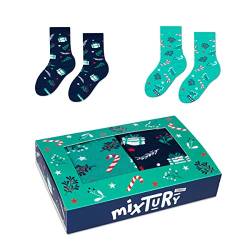 ZOOKSY - Lustige Bunte Kindersocken (2 Paar) I Kinder Weihnachtssocken für Jungen und Mädchen I Funny Socks I Verrückte Motivsocken mit Baumwolle I Bunt Motiv Socke I Große: 30-35 - Geschenk Motiv von ZOOKSY