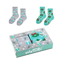 ZOOKSY - Lustige Bunte Kindersocken (2 Paar) I Kinder Weihnachtssocken für Jungen und Mädchen I Funny Socks I Verrückte Motivsocken mit Baumwolle I Bunt Motiv Socke I Große: 30-35 - Magische von ZOOKSY