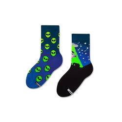 ZOOKSY - Lustige Bunte Socken (1 Paar) I Kinder Weihnachtssocken für Jungen und Mädchen I Funny Socks I Verrückte Kindersocken mit Baumwolle I Bunt Motiv Socken I Große: 30-35 - Ufo von ZOOKSY