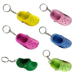 ZOOMPIL Mini-Schuh-Schlüsselanhänger, Niedlicher Schlüsselanhänger, 6 Stück Schlüsselanhänger für Damen, Niedlicher Mini-Hausschuhe kleines Loch Anhänger,für Kinder, Mädchen, Jungen von ZOOMPIL