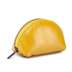 ZOONAI Mini-Geldbörse für Damen und Mädchen, mit Reißverschluss, kleine Leder-Wickeltasche, gelb, Einheitsgröße, Münztasche von ZOONAI