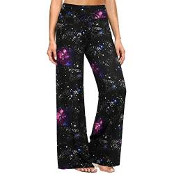 Buttery Soft Pajama Pants for Women – Floral Print Drawstring Casual Palazzo Lounge Pants Wide Leg for All Seasons von ZOOSIXX