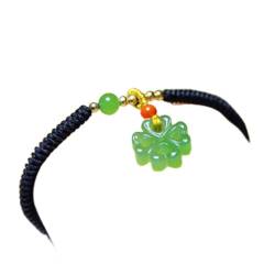 Perlenarmbänder, Schutzarmbänder for Männer und Frauen, Feng Shui-Armband, natürliche grüne Jade, Lotus-Samenschote, Elefant, rote Schnur, Feng Shui-Amulett, Reichtum, Charme, Chakra-Edelsteine, Armba von ZORILO