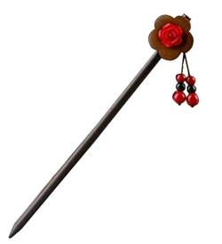 ZORILO Vintage Hairpin Chinese Headdress AccessoriesRetro Wooden Classical Hair Ornaments Elegant Hair Stick Beautiful #1 (Color : Multicolor) von ZORILO