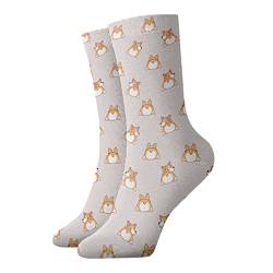 ZORIN Casual Novelty Crew Socken, 30,5 cm, süßes Corgi-Hundegesicht und Po, voller Druck, Joggen, Laufen, Fitness, Sport, Yoga, Fitnessstudio, modische Socke für Männer, Frauen, Mädchen, Jungen von ZORIN