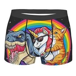 ZORIN Herren-Boxershorts, Hipster, Boxershorts, Katze, Einhorn, Reiten, Dinosaurier, Regenbogen, elastisch, Herren-Unterwäsche, Schwarz , L von ZORIN