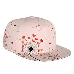 ZORIN Männer und Frauen Baseball Cap Pusteblume mit Herzen 3D Druck Tanz Mode Trucker Dad Cap Verstellbare Jugend Street Cap Klassische Sport Cap für Unisex, Schwarz , One size von ZORIN