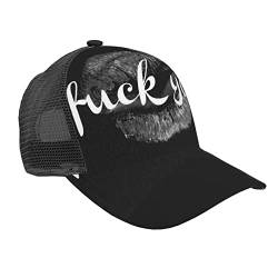 ZORIN Unisex Fuck Letters Lips Baseball Cap 3D Gedruckt Verstellbare Snapback Hüte Trucker Hut Hip Hop Plaid Gebogene Baseball Caps Schwarz, Schwarz , One size von ZORIN