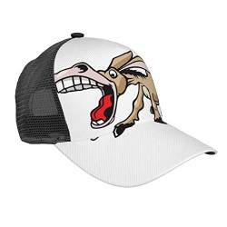 ZORIN Unisex Lustige Braying Donkey Baseball Cap 3D Gedruckt Verstellbare Mesh Trucker Hut Plaid Gebogene Krempe Baseball Caps für Männer Frauen Strapback Schwarz, Schwarz , One size von ZORIN