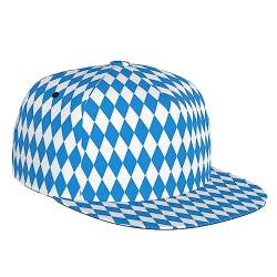 ZORIN Unisex Oktoberfest Kariert Baseball Cap 3D Verstellbar Snapback Hip Hop Caps Trucker Hüte Schwarz, Schwarz , One size von ZORIN