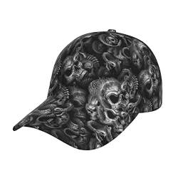 Zorin Sport Cap Unisex Verstellbare Gebogene Krempe Baseball Cap 3D Heulender Totenkopf und Schlange Tennis Cap Snapback H黷e Papa Trucker Cap f黵 Jugendliche Jungen Frauen M鋘ner von ZORIN