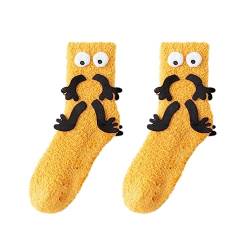 Fuzzy Socks for Women | Comfy Coral Fleece 3D Doll Funny Socks with Hands - Creative Matching Socks Warm Slipper Socks for Winter Couples Zorq von ZORQ