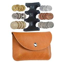 Kleine Geldumschlag-Brieftasche, PU-Leder-Geldbeutel, tragbar, Geldaufbewahrungstasche, Organizer für Kleingeld, mit Münzsortierer Zorq von ZORQ