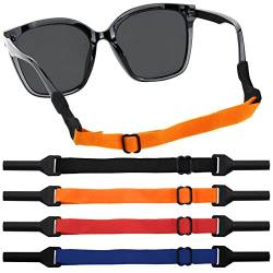 ZORRA 4 Stück Brillenband, Verstellbarer Sportbrillenband Anti Rutsch Kein Schwanz Brillenbänder, Brillenband Herren Damen Kinder für Sportbrille Sonnenbrille Lesebrille Brille Schutzbrille (4 Farben) von ZORRA