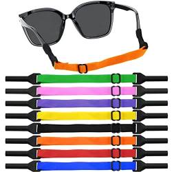 ZORRA 8 Stück Brillenband, Verstellbarer Sportbrillenband Anti Rutsch Kein Schwanz Brillenbänder, Brillenband Herren Damen Kinder für Sportbrille Sonnenbrille Lesebrille Brille Schutzbrille (8 Farben) von ZORRA
