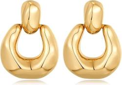 Gold Hoop Ohrringe, 1 Paar Geometrische Ohrringe Gold, Tropfen Ohrringe Gold, Goldene Creolen, Ohrringe Gold Damen, Geeignet als Geschenk für Mädchen von ZOSIGN