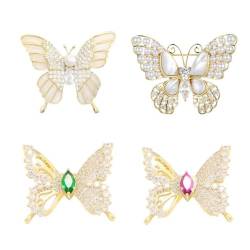 Schmetterling Broschen für Frauen, Strass Schmetterling Brosche Pins, Realistische Perle Elega Broschen Schmetterling Pins und für Frauen, Gemischt von ZOUBAOQ