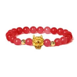 ZOUBAOQ 1 x Armband im chinesischen Stil, Drachenjahr, Glücksbringer, geflochtenes Seil, Perlen, Armband, Weihnachten, Neujahr, Freund, Paar, Geschenk von ZOUBAOQ