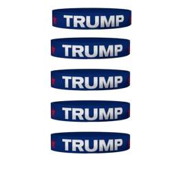 ZOUBAOQ 1 x Silikon-Armband mit USA-Flagge, Trump, Schwarz / Blau von ZOUBAOQ