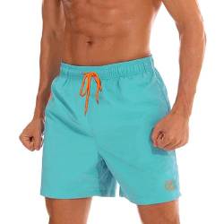 ZOXOZ Badeshorts Herren Badehose Herren Shorts Kurze Hosen Herren Schnelltrocknend Männer Schwimmhose Boardshorts Strandshorts Herren Beachshorts mit Mesh-Futter Verstellbarem Tunnelzug Blau S von ZOXOZ