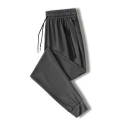 ZOXOZ Chino Hosen Herren Cargo Freizeithose Herren Jogginghose Herren Baumwolle mit Kordelzug Reißverschluss Taschen Casual Hose Grau S von ZOXOZ