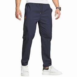 ZOXOZ Hosen Herren Chino Cargo Hose Herren Freizeithose Cargohose Männer Jogginghose Herren Baumwolle Sporthose Männer Lang Elastische Taille mit Kordelzug Casual Hose mit Taschen Dunkelblau 3XL von ZOXOZ