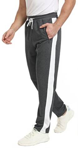 ZOXOZ Jogginghose Herren Trainingshose Männer Sporthose Herren Lang Baumwolle Freizeithose Herren Jogger Sweathose Hosen Fitness Trackpants Gym Reißverschlusstaschen Dunkelgrau 2XL von ZOXOZ