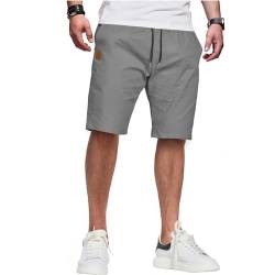 ZOXOZ Kurze Hose Herren Shorts Herren Sommer Chino Shorts Baumwolle Cargo Shorts Freizeithose Kurz Mit Taschen Grau XL von ZOXOZ