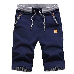 ZOXOZ Kurze Hosen Herren Shorts Herren Sommer Freizeit Chino Stretch Kurze Hose Herren Baumwolle mit Taschen Navy Blau M von ZOXOZ