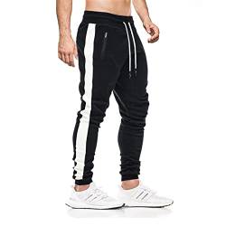 ZOXOZ Tracksuit Bottoms Men Lightweight Gym Sports Joggers for Men Slim Fit with Zip Pockets Black XXL von ZOXOZ