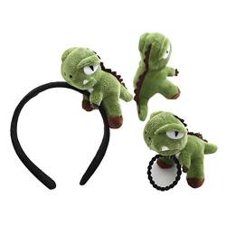 ZOYLINK 3PCS Dinosaurier Stirnband Haarbügelset Nette Dinosaurier Haarband Haarseil Haarspange für Erwachsene Kinder von ZOYLINK