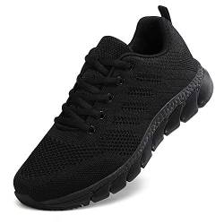 ZPAWDH Damen Turnschuhe Atmungsaktiv Laufschuhe Leichtgewichts Sportschuhe Freizeitschuhe Straßenlaufschuhe Outdoor Sneaker Alles Schwarz,38EU von ZPAWDH