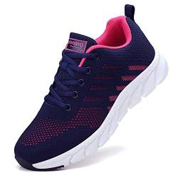 ZPAWDH Damen Turnschuhe Atmungsaktiv Laufschuhe Leichtgewichts Sportschuhe Freizeitschuhe Straßenlaufschuhe Outdoor Sneaker Blau Rot,37EU von ZPAWDH