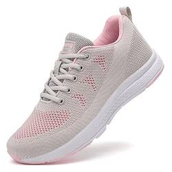 ZPAWDH Turnschuhe Damen Sportschuhe Laufschuhe Atmungsaktiv Leichte Gym Fitness Sneaker Gray pink 41EU von ZPAWDH