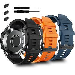 3 Stück 22 mm Sport-Uhrenarmbänder, kompatibel mit Garmin Forerunner 965/955 Uhrenarmband, weiches Silikonarmband für Forerunner 945/935/Fenix 7/Fenix 6 Pro/Fenix 6/Fenix 5 Plus/Fenix 5/Epix/Approach von ZPJPPLX