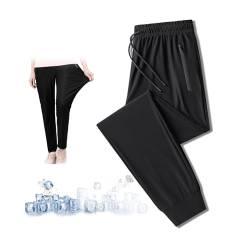 Unisex Ultra Stretch Schnell trocknende Hose, Ultra High Stretch Quick Dry Hose mit Reißverschlusstaschen, Hohe Taille Sweatpants, Schwarz A, 34-37 von ZPLMIDE