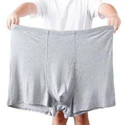 ZPLMIDE Große Herren-Boxershorts aus Baumwolle, nahtlose Boxershorts (13XL), große Unterwäsche, atmungsaktiv, elastisch, 10XL (140–170 kg), grau, 3 Stück von ZPLMIDE